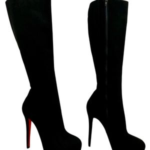 COPY - Christian Louboutin Black Bianca Botta Suede Platf